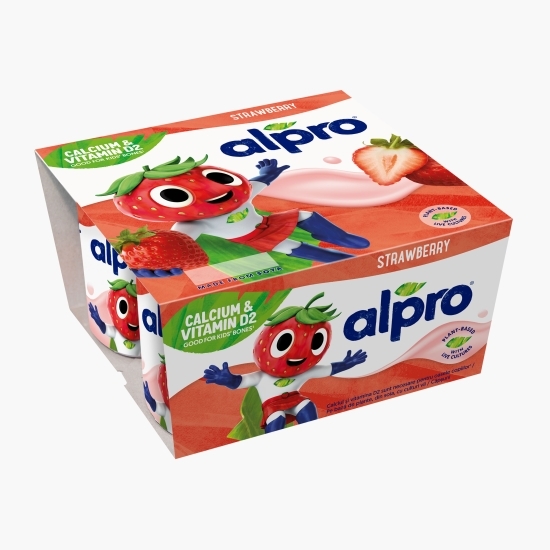 Produs fermentat din soia cu căpșuni, pentru copii 4x115g (460g)