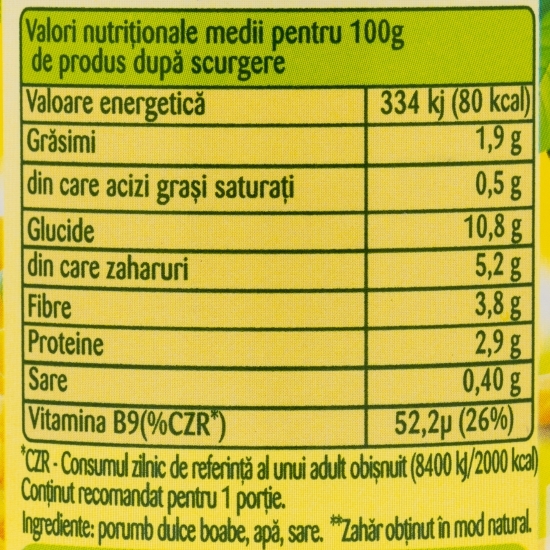 Porumb boabe  dulce și crocant 170g