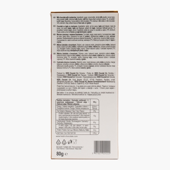 Ciocolată cu lapte cu merișoare 80g