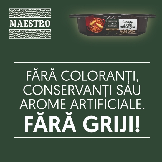 Ostropel cu pui și mămăliguță 400g