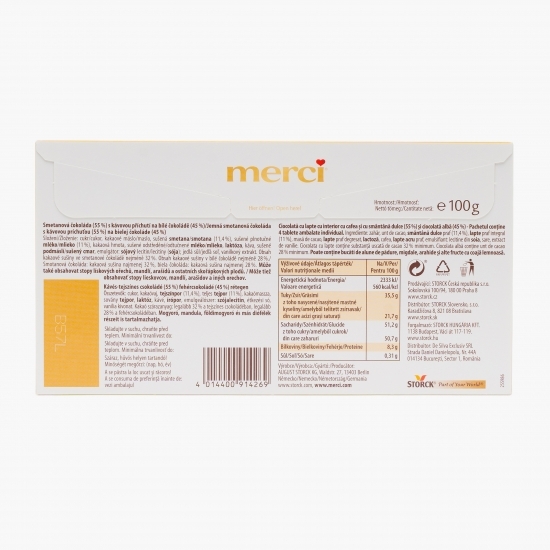 Tablete de ciocolată cu cafea și frișcă 100g, 4 buc
