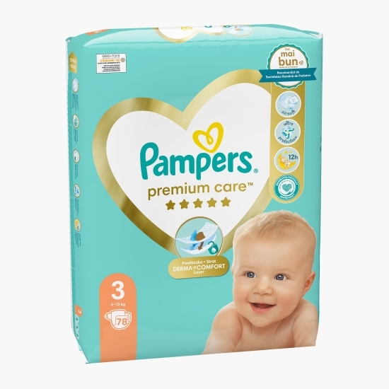 Scutece Premium Care Jumbo Pack Mărimea 3, 6-10kg, 78 buc