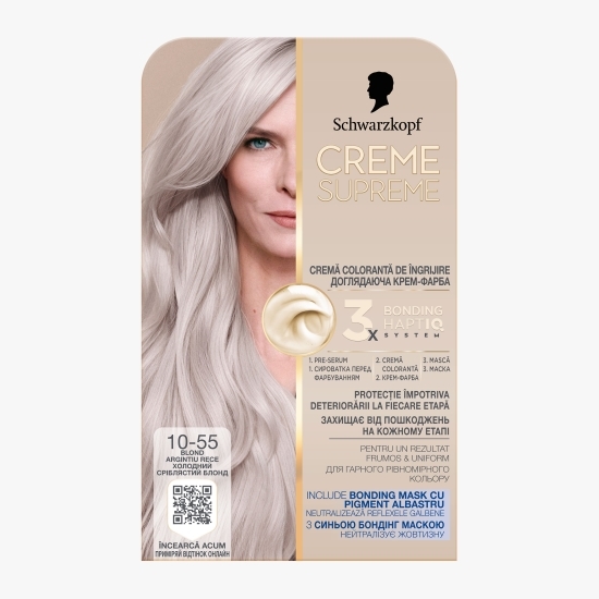 Vopsea de păr, 10-55 blond argintiu rece