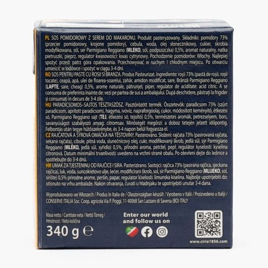 Sos pentru paste cu brânză Parmigiano Reggiano Parma, 340g