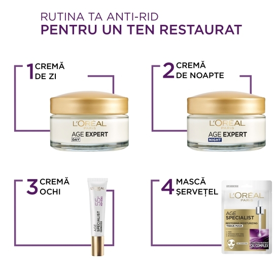 Mască șervețel antirid pentru regenerare 55+, 30g