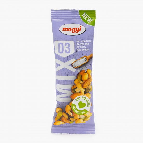 Mix de arahide, miez dovleac, migdale, caju, miez floarea-soarelui coapte și sărate 80g
