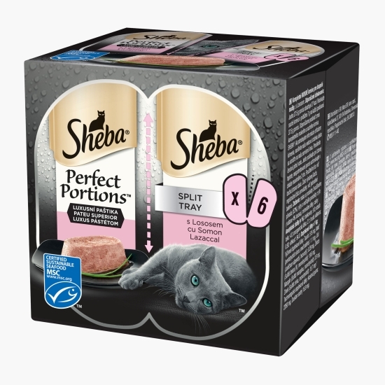 Hrană umedă pentru pisici adulte, 6x37.5g, Perfect Portions cu somon