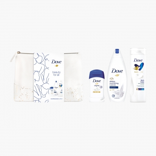 Set cadou Original Trio gel de duș 250ml + lapte de corp 250ml + antiperspirant stick 400ml + geantă pentru cosmetice