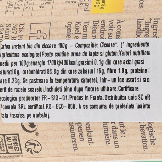 Cafea instant eco din cicoare 100g