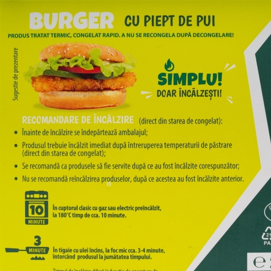 Burger cu piept de pui 200g