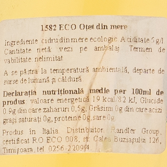 Oțet de mere ecologic 0.5l