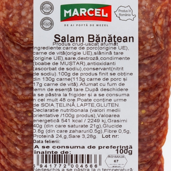 Salam bănățean feliat 100g