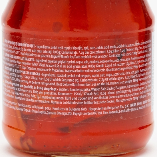 Ardei capia copți și decojiți în oțet 350g