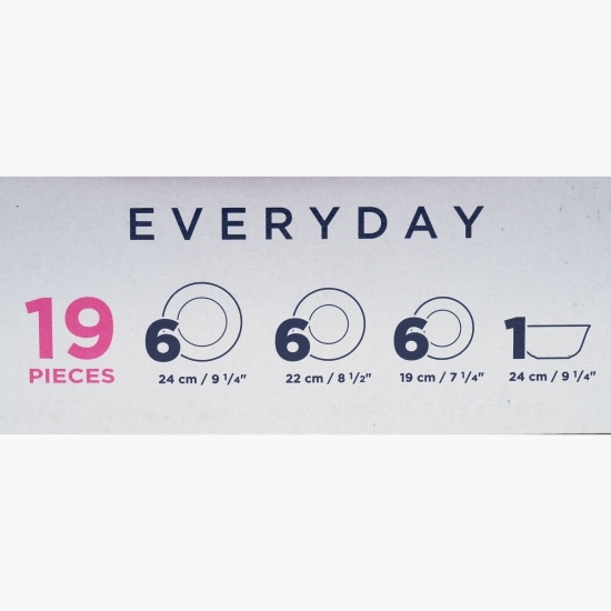 Serviciu de masă Everyday, 19 piese, alb