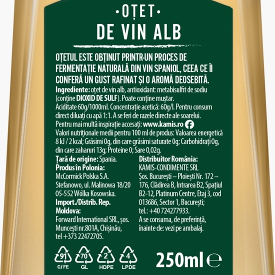 Oțet de vin alb 0.25l