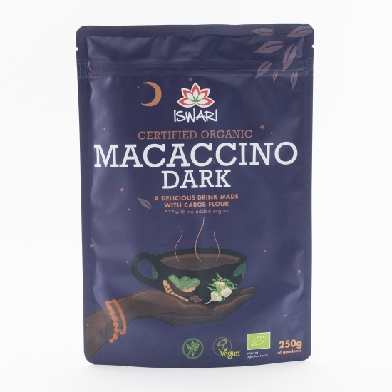 Băutură instant decofeinizată eco vegană Macaccino Dark 250g