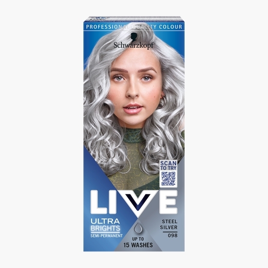 Vopsea de păr semi-permanentă Ultra Brights 098 Steel silver 80ml