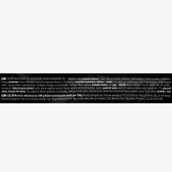 Biscuiți cu cremă de cacao Mozaic, 80g