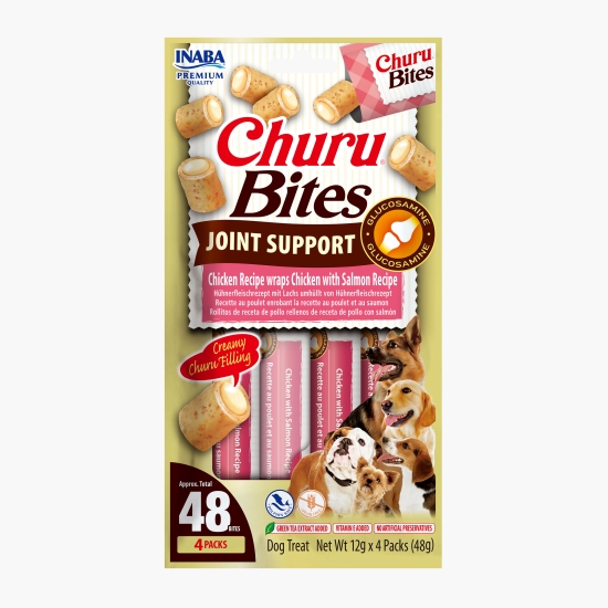 Recompense pentru câini Bites, Joint Support, cu pui și somon 48g