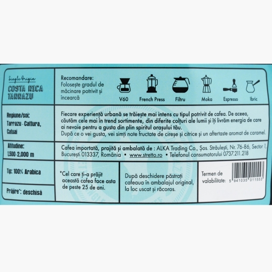 Costa Rica Tarrazu 250g, cafea boabe prăjită  