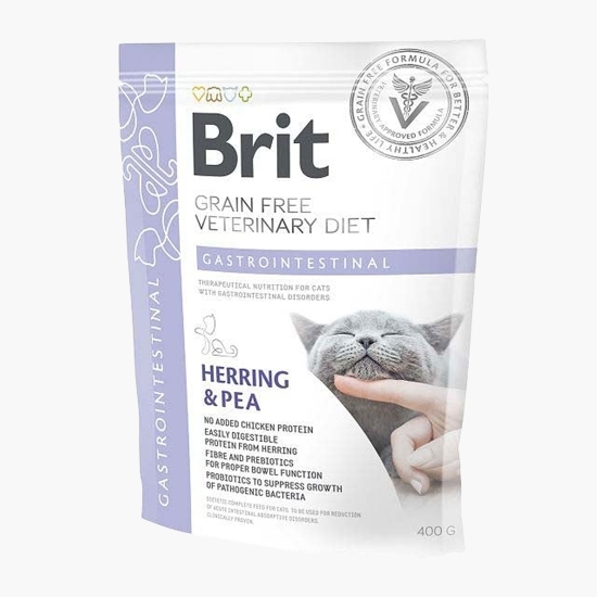 Hrană uscată pentru pisici Gastrointestinal, cu hering și mazăre, fără cereale 400g