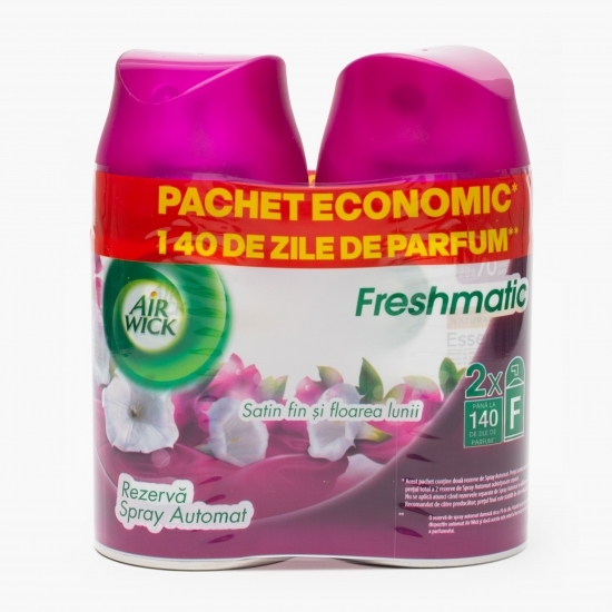 Rezervă spray automat „satin fin și floarea lunii” 2x250ml