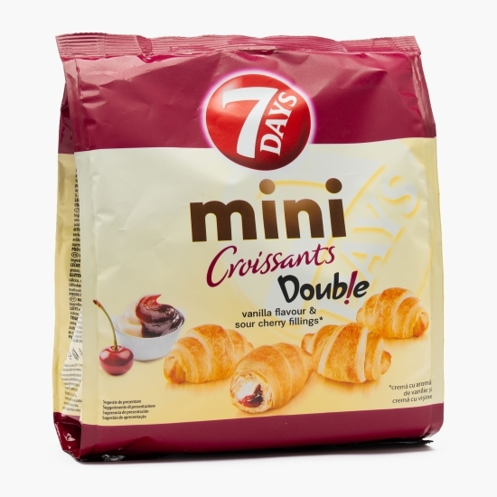Mini croissante cu cremă de vanilie & vișine Double 185g