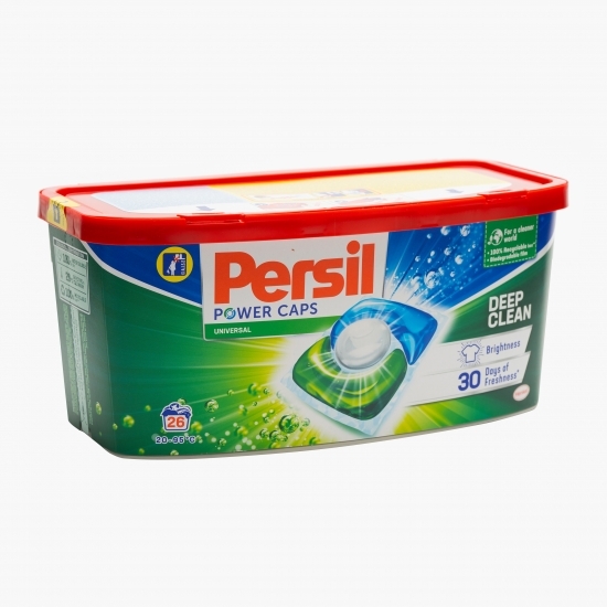 Detergent de rufe, capsule, universal, Power Caps, Deep Clean, 26 spălări