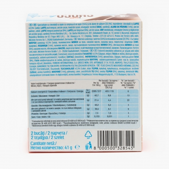 Desert cu lapte și alune învelit în ciocolată Ciocofresh 41g, 2 buc