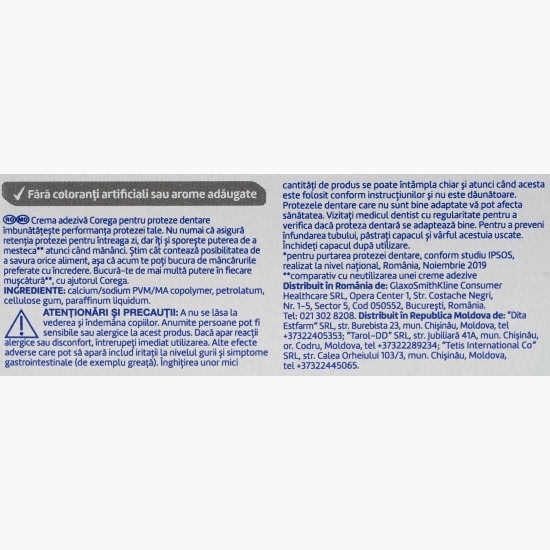 Cremă adezivă pentru proteza dentară, Ultra Fixare Neutro, 40g