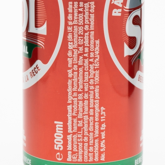 Bere blondă pasteurizată doză 0.5l