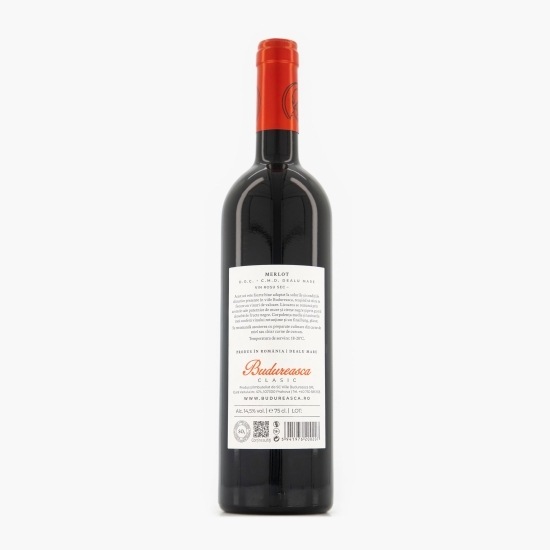 Vin roșu sec Merlot, 14.5%, 0.75l