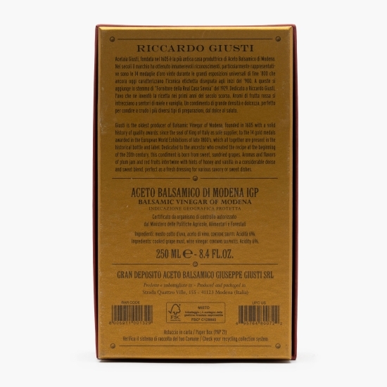 Oțet balsamic de Modena IGP Giuseppe Giusti, 3 medalii de aur, 0.25l