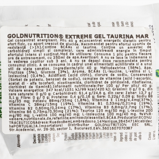 Extreme gel taurină și aromă măr 40g