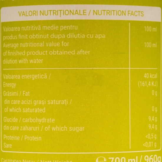 Sirop de lămâie cu mentă 0.7l