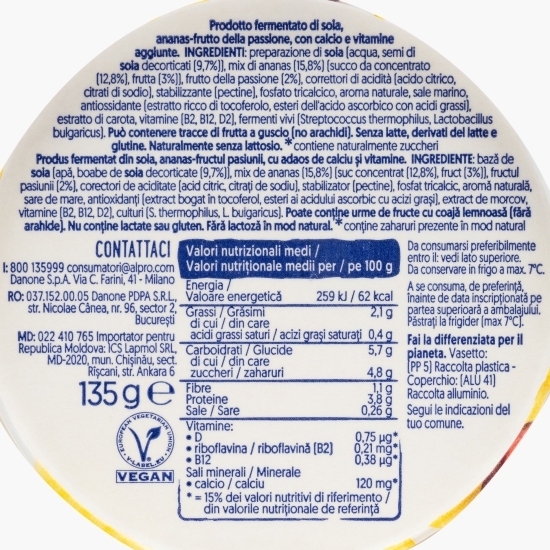 Produs fermentat din soia cu fructul pasiunii si ananas 135g