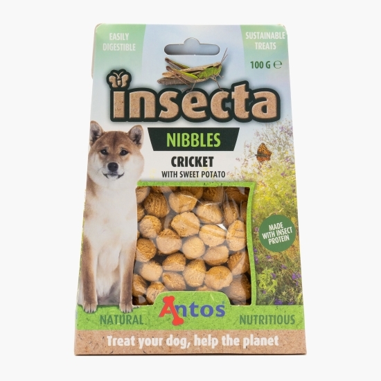 Recompense pentru câini Insecta Nibbles Cricket & Sweet Potato, 100g