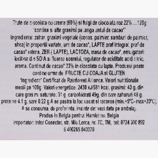 Praline belgiene de ciocolată ruby 120g