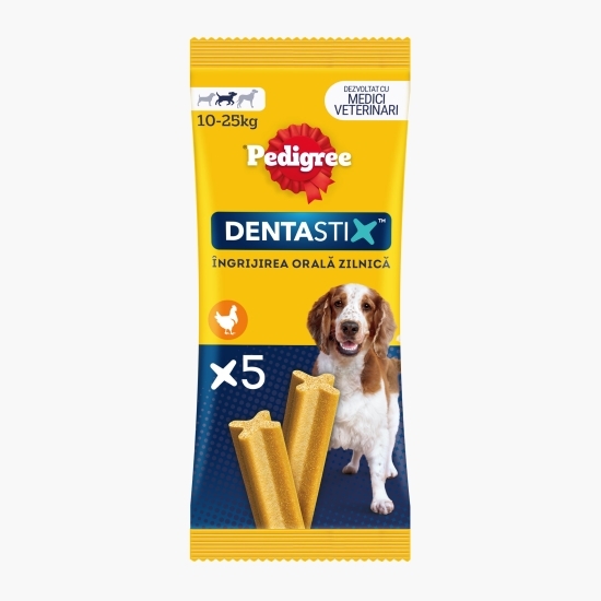 Batoane dentare pentru câini de talie medie, 5 buc, 128g, DentaStix 