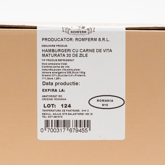 Hamburgeri cu carne de vită maturată 30 zile 4x200g