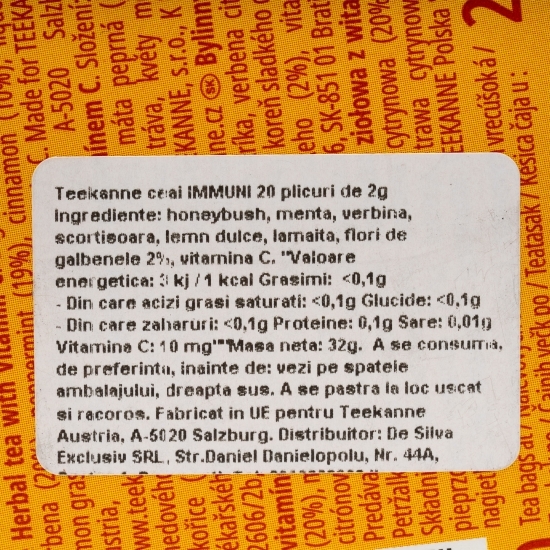 Ceai pentru imunitate, Immuni 20 plicuri x 2g