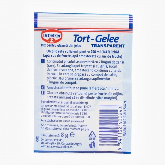 Mix pentru glazură din jeleu transparent, Tort-Gelee 8g
