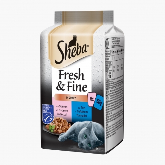 Hrană umedă pentru pisici adulte, 6x50g, cu pește 