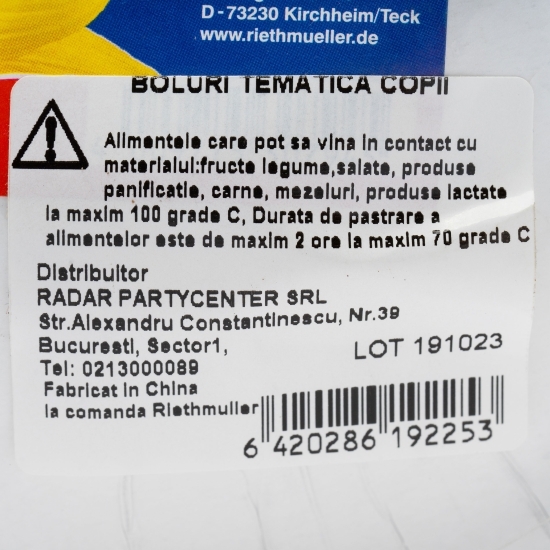 Set 4 boluri tematică copii, diverse culori