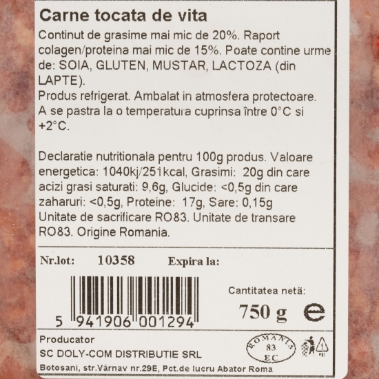 Carne tocată de vită 750g