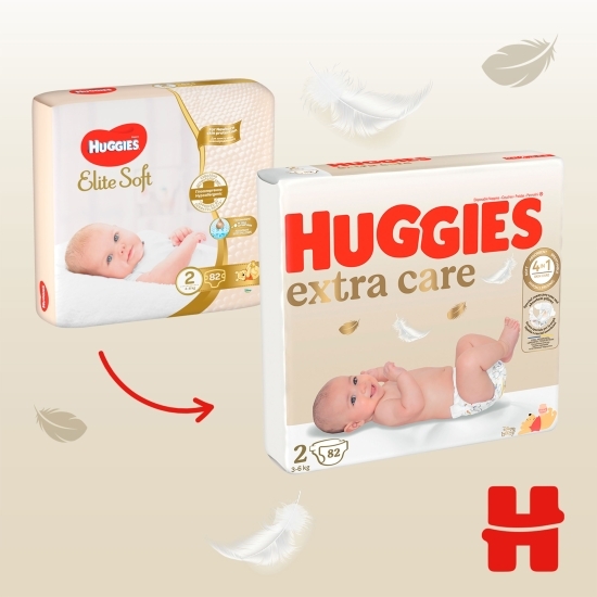 Scutece Extra Care mega mărimea 2, 3-6kg, 82 buc