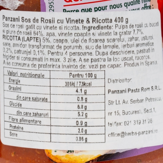 Sos de roșii cu vinete și ricotta pentru paste 400g