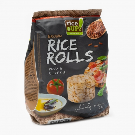 Mini rondele din orez brun integral cu pizza și ulei de măsline 50g