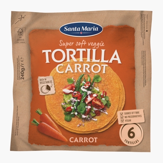 Tortilla medie morcov, 6 buc, 240g