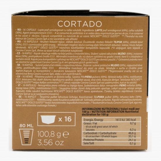 Cafea capsule, Cortado, 16 băuturi, 100.8g